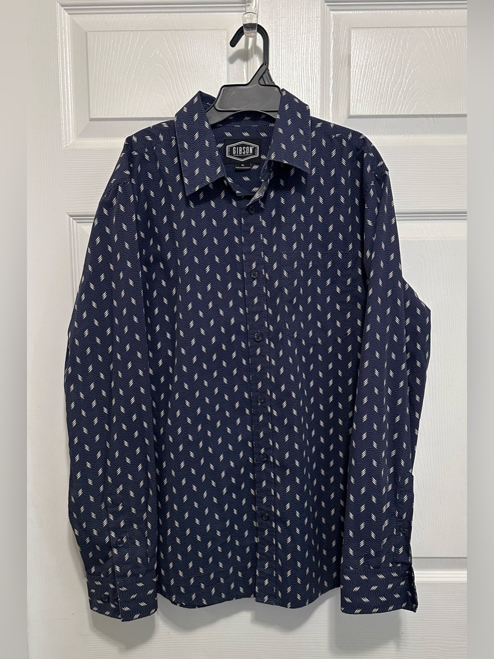 Gibson Navy Printed Long-Sleeve Shirt Jacket
